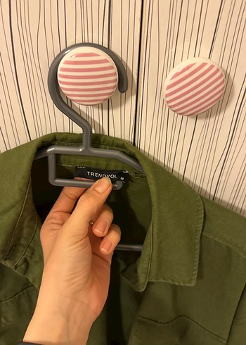 Düğmeli Haki Kadın Ceket - Görsel 3