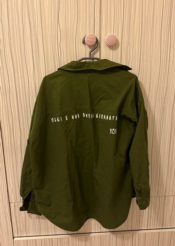 Düğmeli Haki Kadın Ceket - Görsel 2