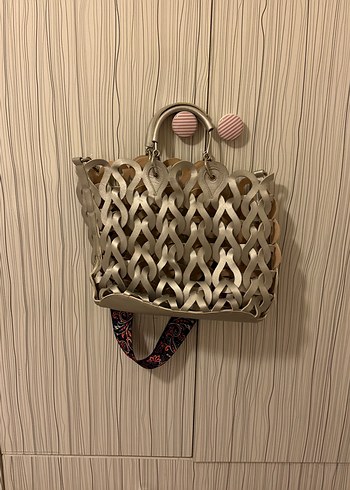 Altın Renk Kadın Deri Clutch Çanta - Görsel 3