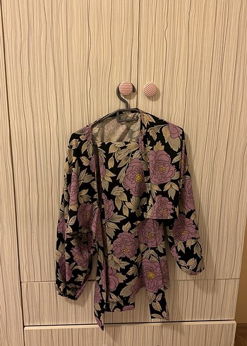 Çiçek Desenli Uzun Bohem Kadın Kimono - Görsel 2