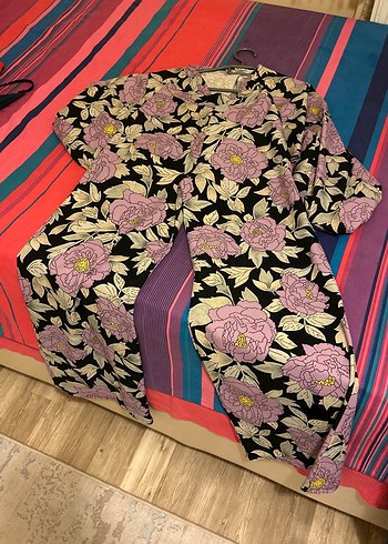 Çiçek Desenli Uzun Bohem Kadın Kimono - Görsel 4