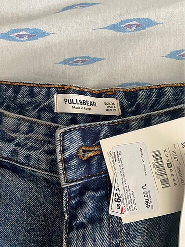 38 Beden lacivert Renk Pull&Bear baggy jean