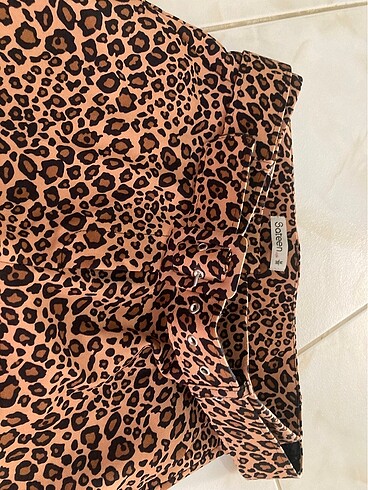 Saten leopar pantolon