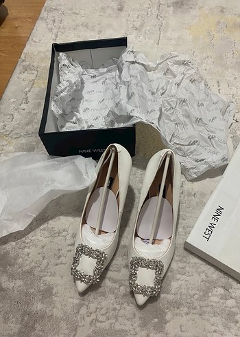 39 Beden Beyaz Taşlı Stiletto Kadın Abiye Ayakkabı