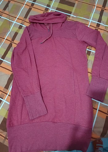 Diğer Düğmeli Kırmızı Kapüşonlu Kadın Sweatshirt