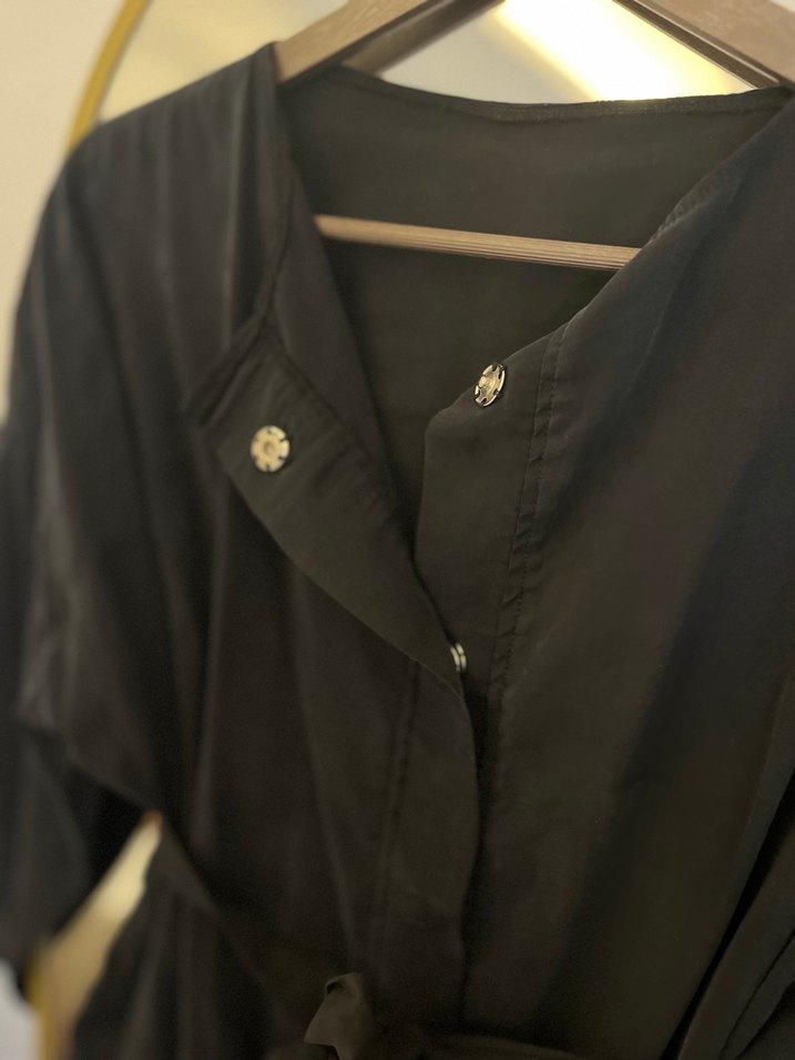 Kadın Siyah Uzun Kollu Salaş tunik - Görsel 3