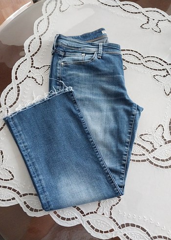 Kadın Mavi Denim Midi Boy Kot Pantolon