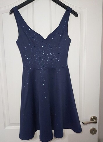 Koton Party Wear Lacivert Askılı Mini Elbise