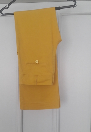 sarı kumaş pantolon