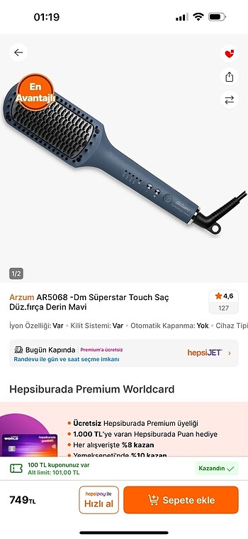 Arzum düzleştirici tarak