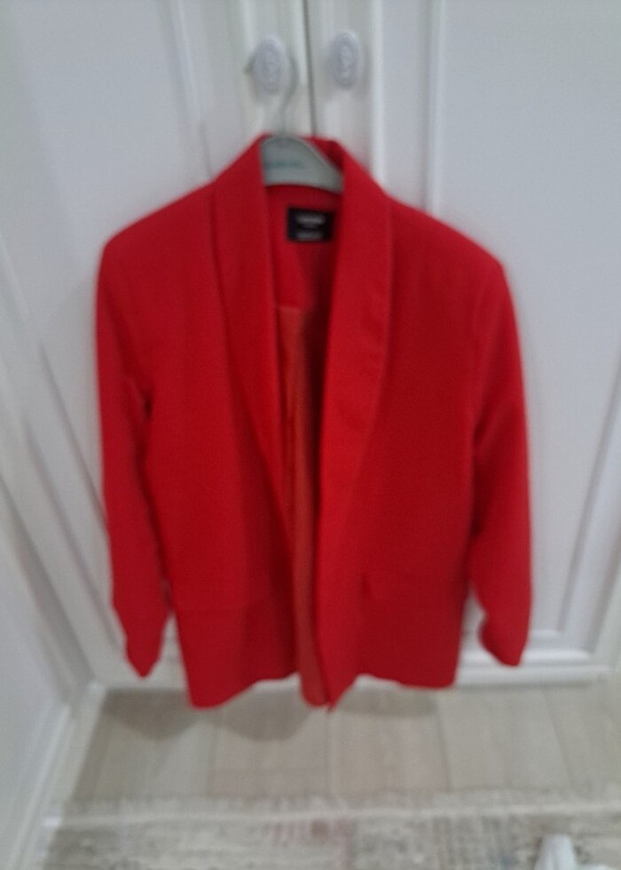 Kırmızı l beden ceket  - Görsel 3