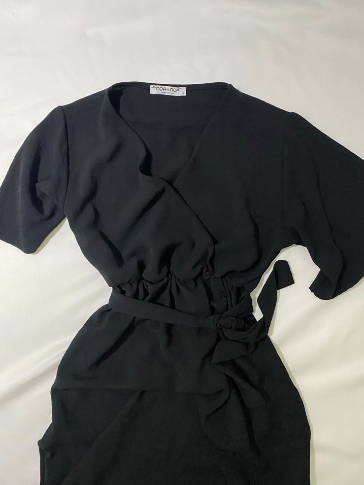 Siyah V Yakalı elbise - Görsel 2