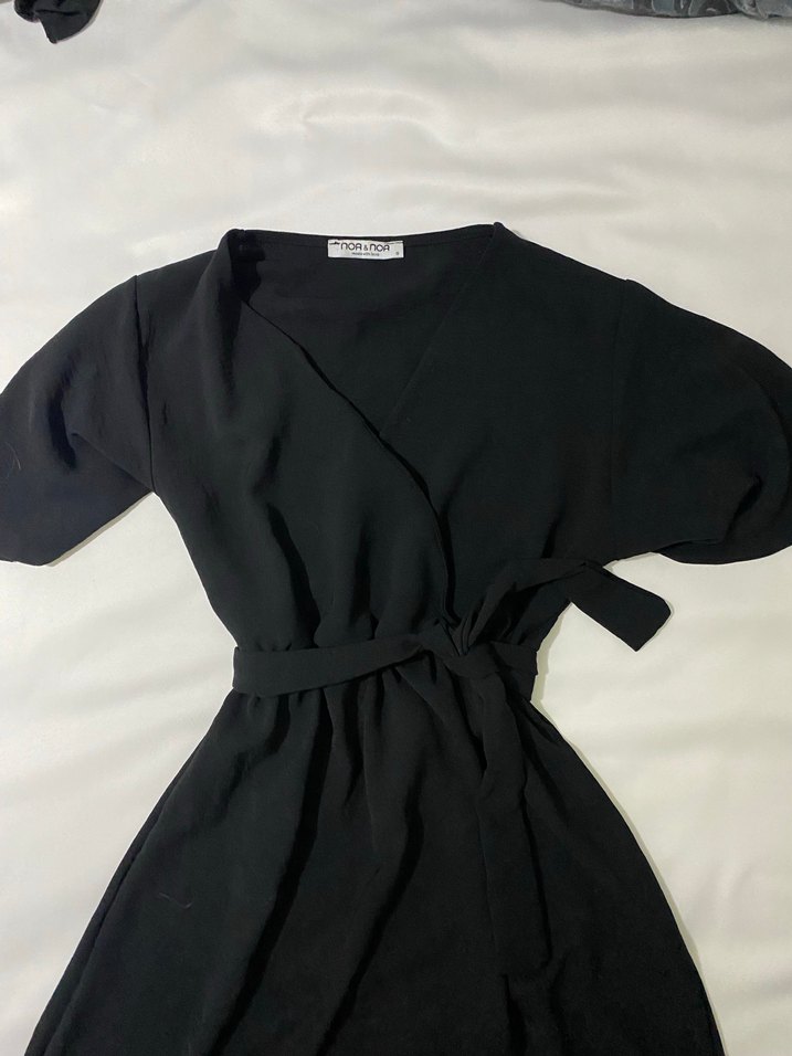 Siyah V Yakalı elbise - Görsel 3