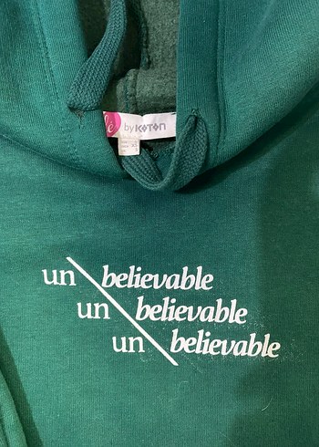 Yeşil Kapüşonlu Baskılı Kadın Sweatshirt - Görsel 2