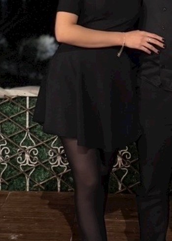 Siyah Midi V Yaka Kısa Kollu Kadın Elbise - Görsel 2