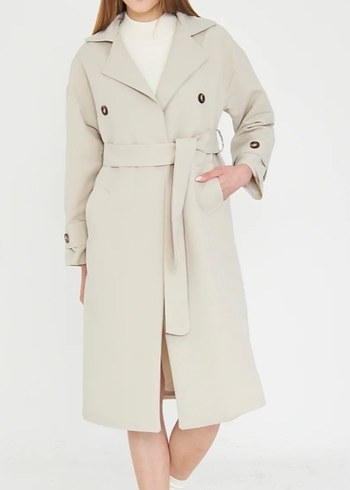 Bej Midi Kadın Trençkot - Görsel 2