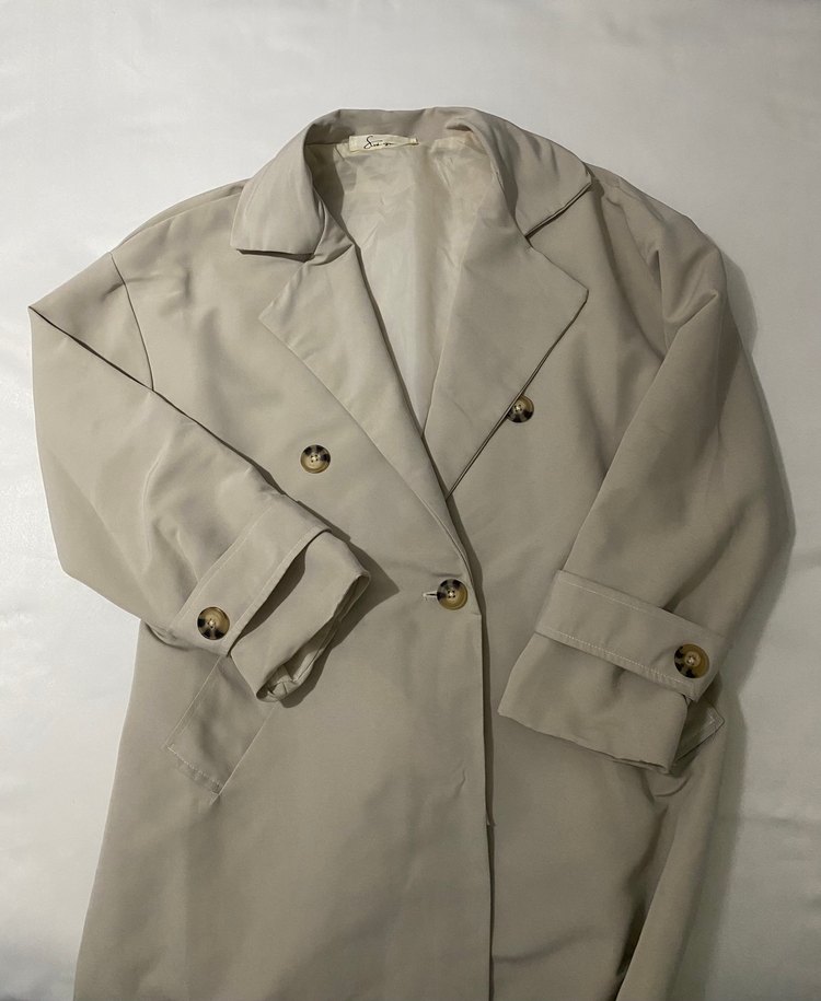 Bej Midi Kadın Trençkot - Görsel 4