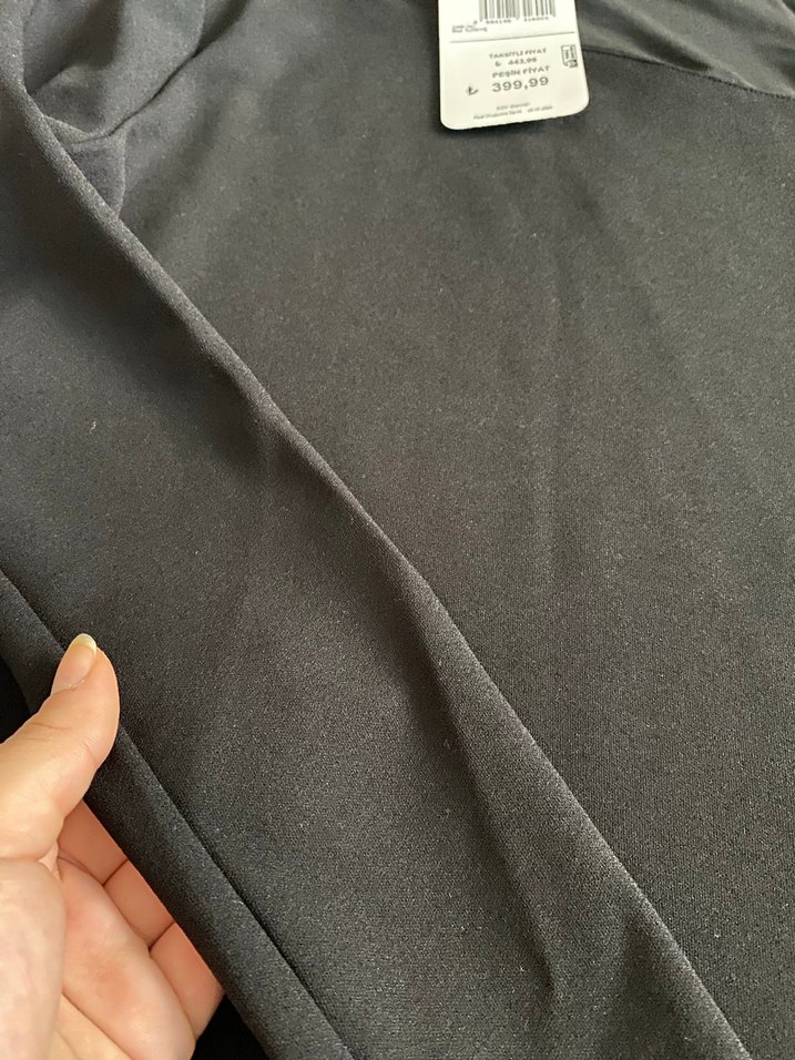 Siyah Uzun Kollu Sade Kadın Bluz - Görsel 4