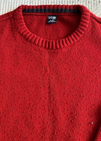 Kırmızı Kadın Yün Kazak - Görsel 6