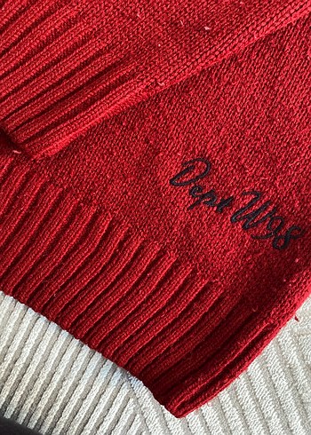 Kırmızı Kadın Yün Kazak - Görsel 2