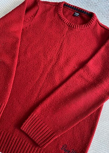 Kırmızı Kadın Yün Kazak - Görsel 3