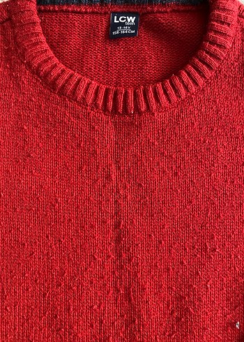 Kırmızı Kadın Yün Kazak - Görsel 5