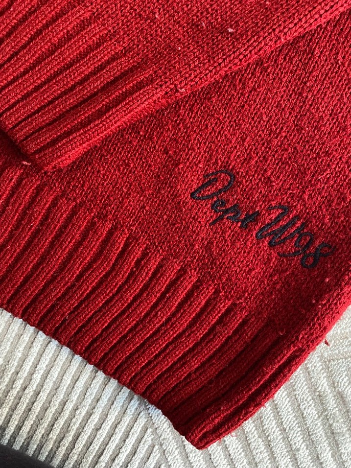 Kırmızı Kadın Yün Kazak - Görsel 2