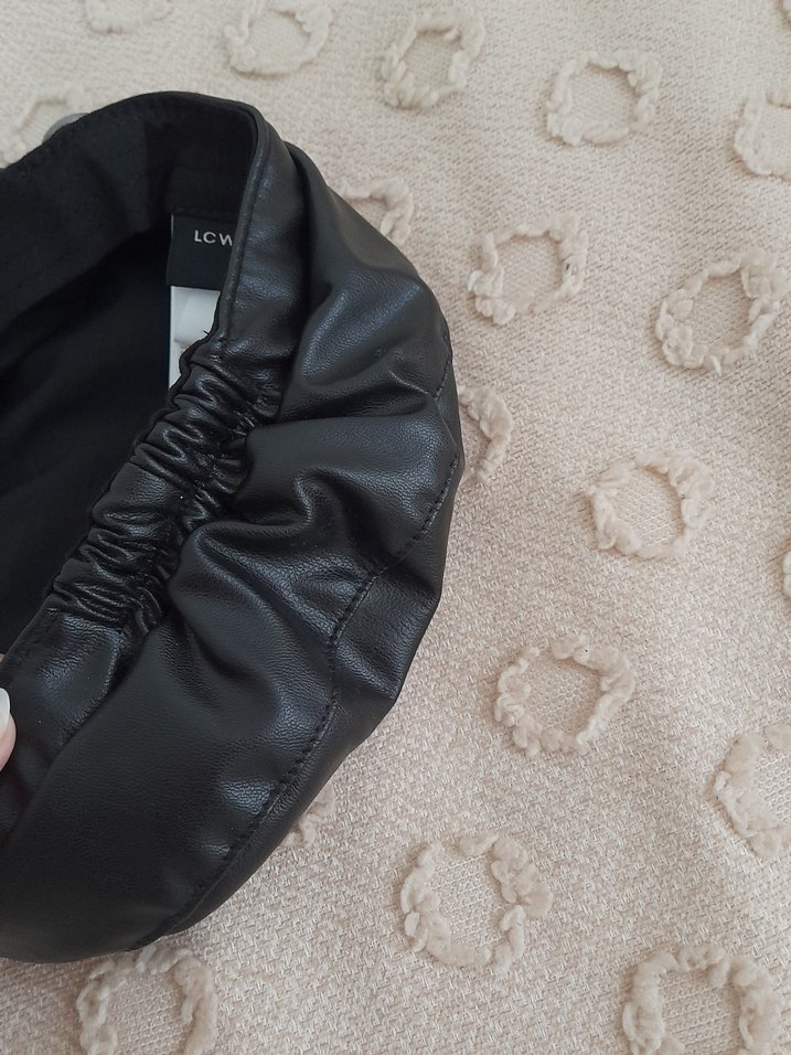 lcw Siyah Deri Biker Kadın Şapka - Görsel 3