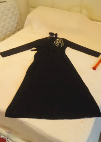 Abiye Siyah Uzun Kollu Gotik Uzun Elbise