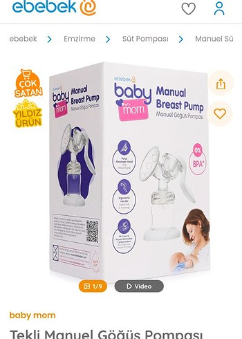 Baby Mom Tekli Manuel Göğüs Pompası Beyaz