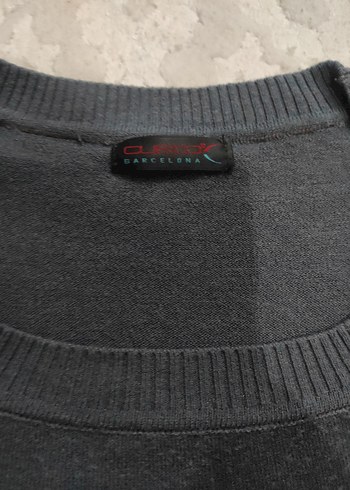 Bohem Desenli Uzun Kollu Gri Kadın Kazak - Görsel 4