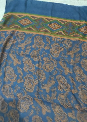 Koyu Mavi Bohem Kadın Şal - Görsel 5