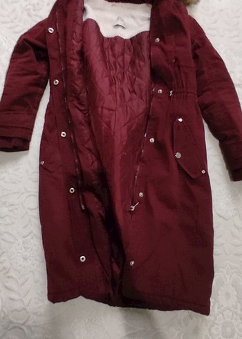 BAYAN KAPŞONLU BORDO RENKLİ MONT - Görsel 3