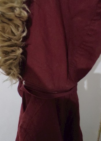 BAYAN KAPŞONLU BORDO RENKLİ MONT - Görsel 6