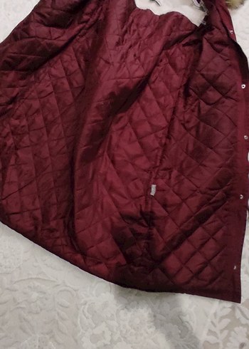 BAYAN KAPŞONLU BORDO RENKLİ MONT - Görsel 2