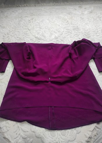 Kadın Mor Uzun Kollu Fırfırlı Salaş Tunik - Görsel 7