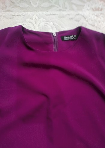 Kadın Mor Uzun Kollu Fırfırlı Salaş Tunik - Görsel 5