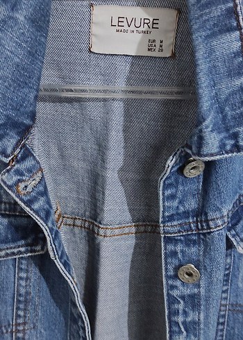 Düğmeli Kadın Kot Ceket, Rahat Kesim, Mavi - Görsel 6
