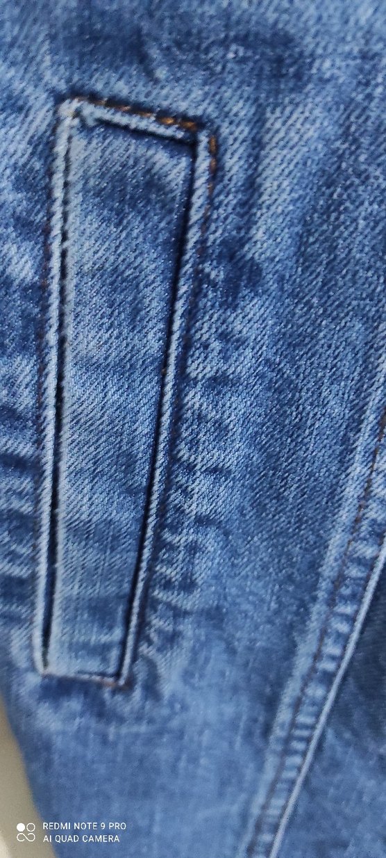 Düğmeli Kadın Kot Ceket, Rahat Kesim, Mavi - Görsel 5