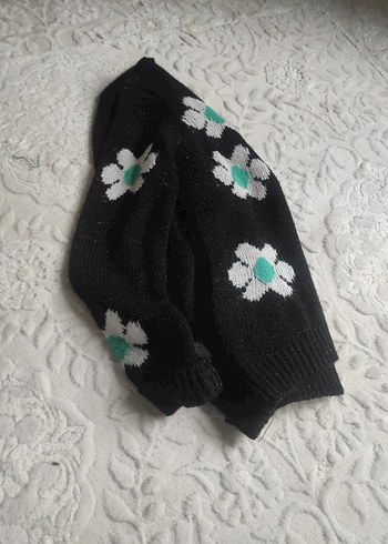 Nakışlı Siyah Triko Kadın Kazak - Görsel 6