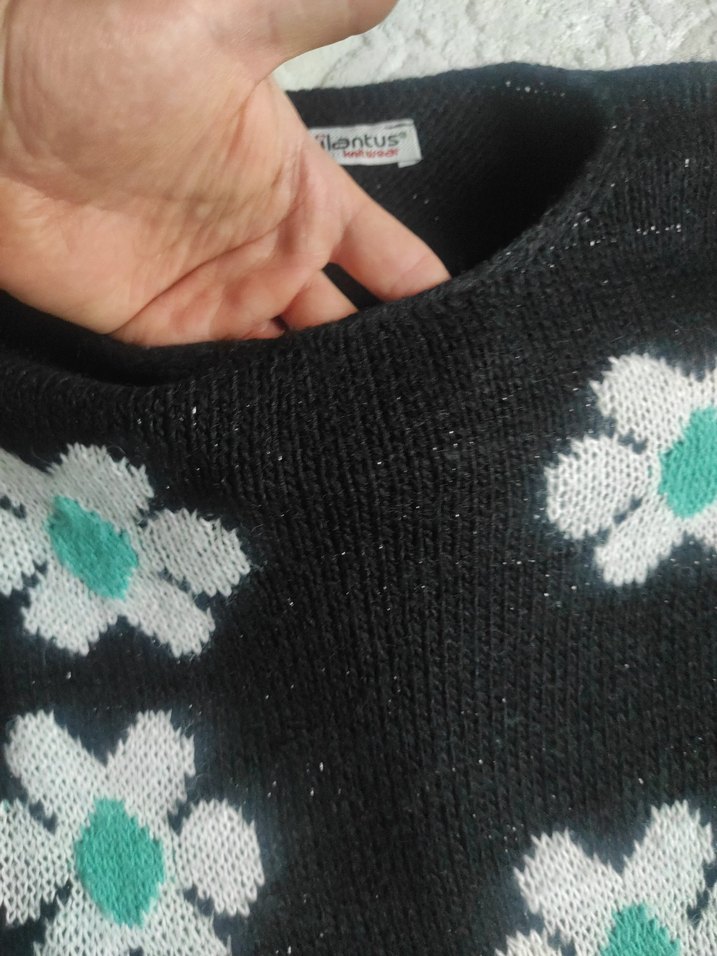 Nakışlı Siyah Triko Kadın Kazak - Görsel 3