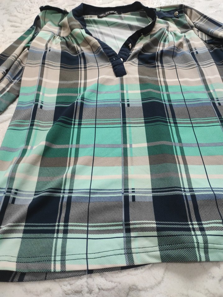 Düğmeli Uzun Kollu Gri Ekose Gömlek - Görsel 4