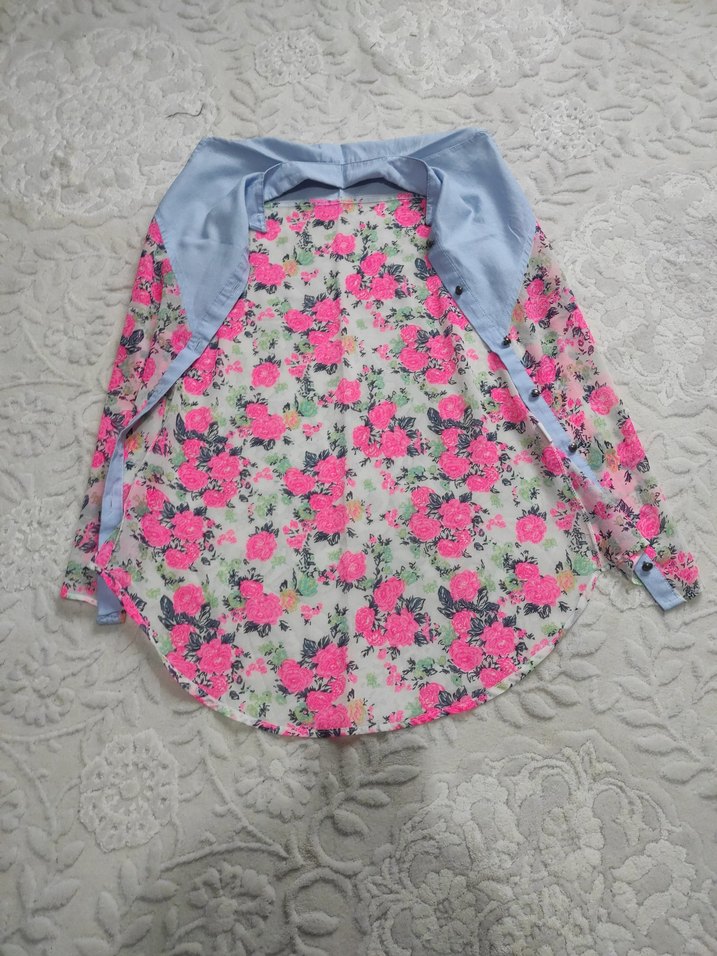 Çiçek Desenli Uzun Kollu Kadın Gömlek - Görsel 3