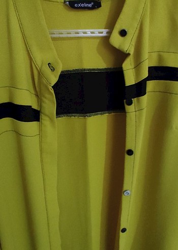 Sarı Düğmeli Uzun Kollu Kadın Tunik - Görsel 7