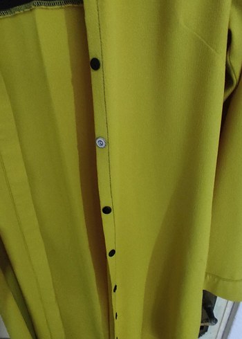 Sarı Düğmeli Uzun Kollu Kadın Tunik - Görsel 6