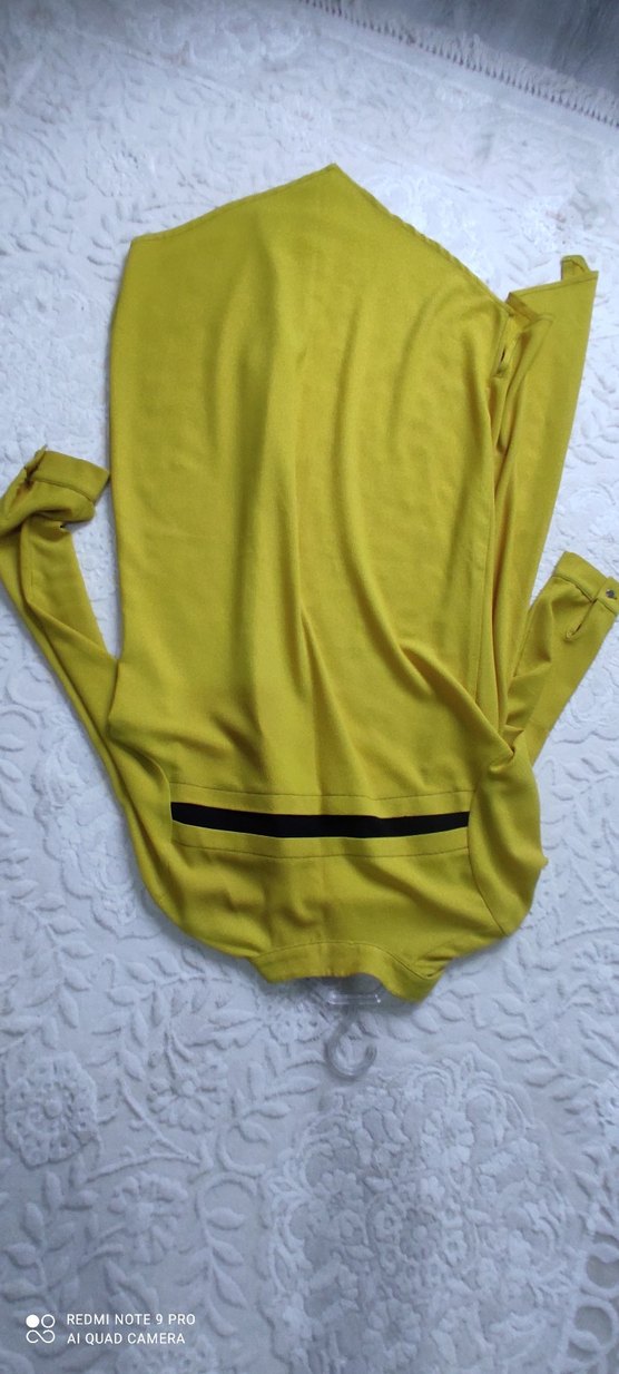 Sarı Düğmeli Uzun Kollu Kadın Tunik - Görsel 2