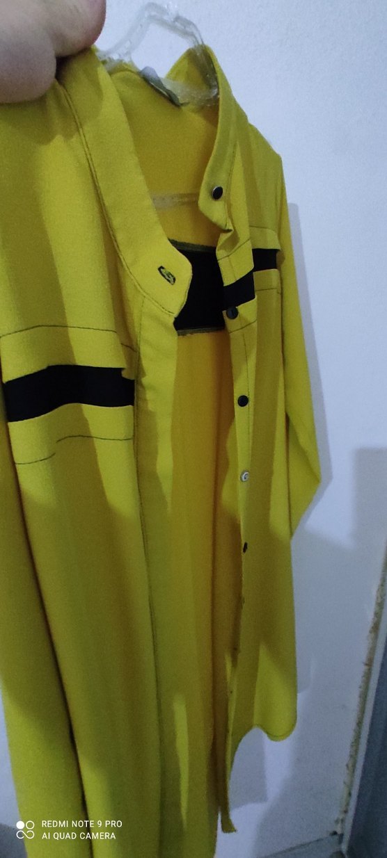 Sarı Düğmeli Uzun Kollu Kadın Tunik - Görsel 5