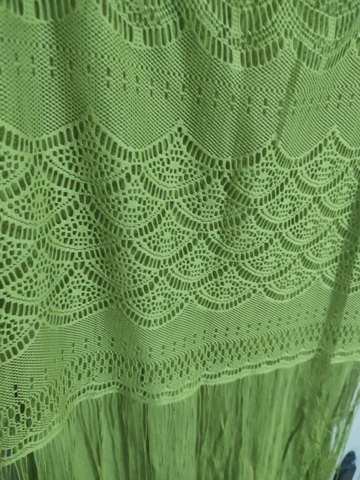 Yeşil Dantel Detaylı Bohem Kısa Elbise - Görsel 4