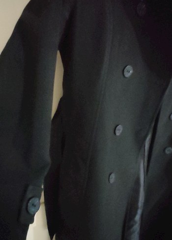 Fermuarlı Siyah Uzun Kaban - Görsel 8