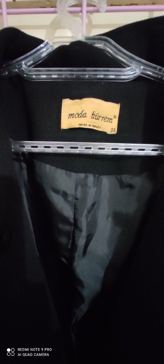 Fermuarlı Siyah Uzun Kaban - Görsel 5